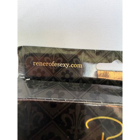 Rene Rofe Sexy Black Lingerie Set Bra Thong Garter Stockings S/M NIP - Picture 4 of 5